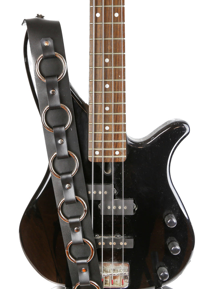 2 1/4" Wide Large Ring Strap Bondage Style Goth Classic Guitar Strap