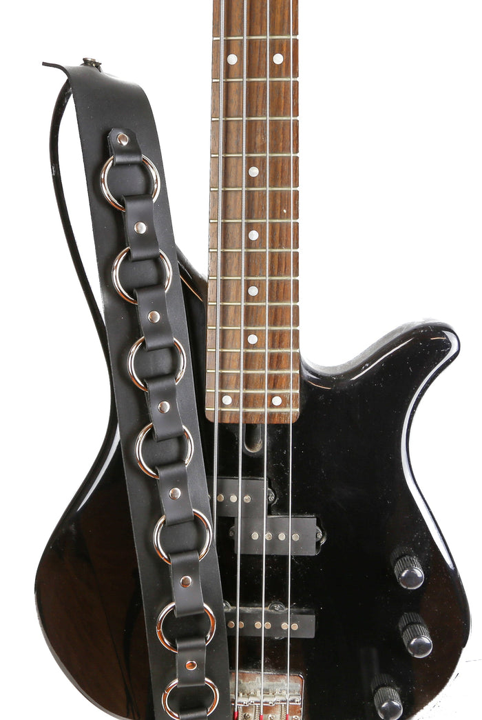 2 1/4" Wide Ring Strap Bondage Style Goth Classic Guitar Strap