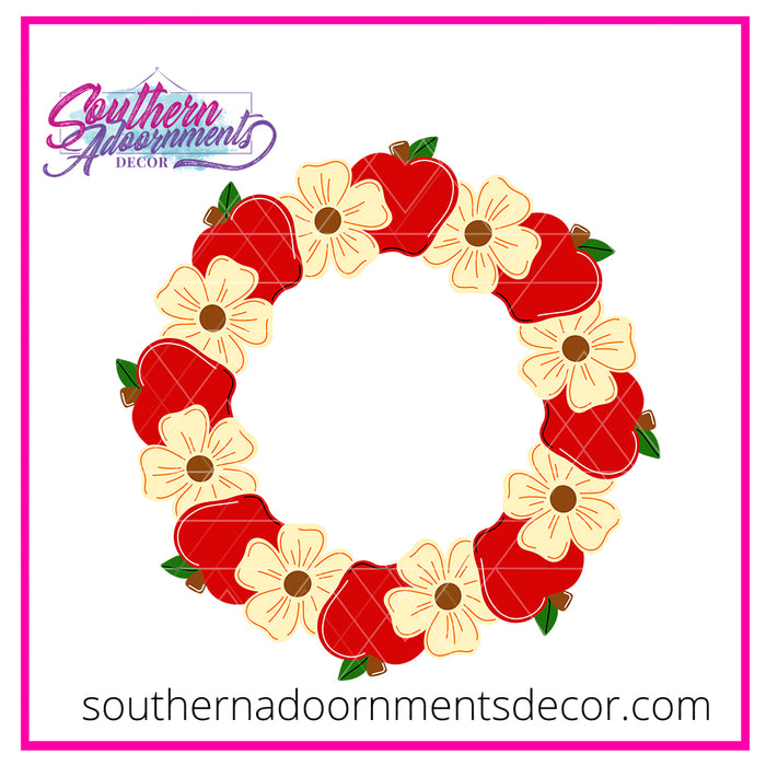 Apple Wreath Template & Digital Cut File