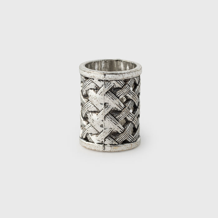 Beard Ring 12, White Metal, XL
