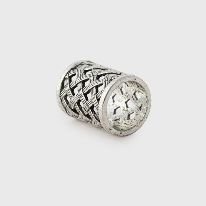 Beard Ring 12, White Metal, XL
