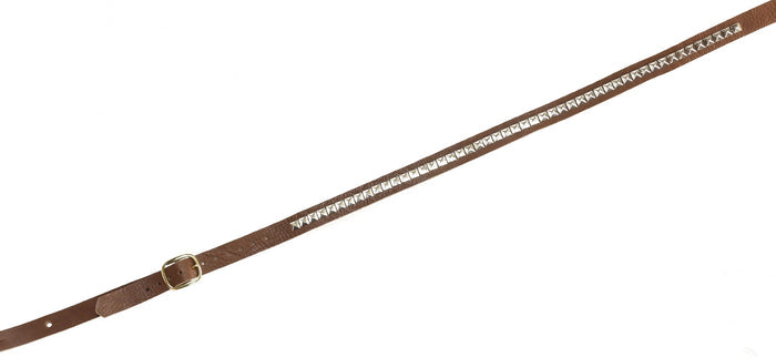 Brown Studded One Row  Buckle Strap 1 1/4" Wide