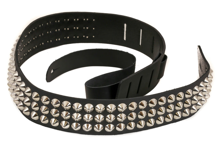 Conical Studded Genuine Leather Guitar Strap