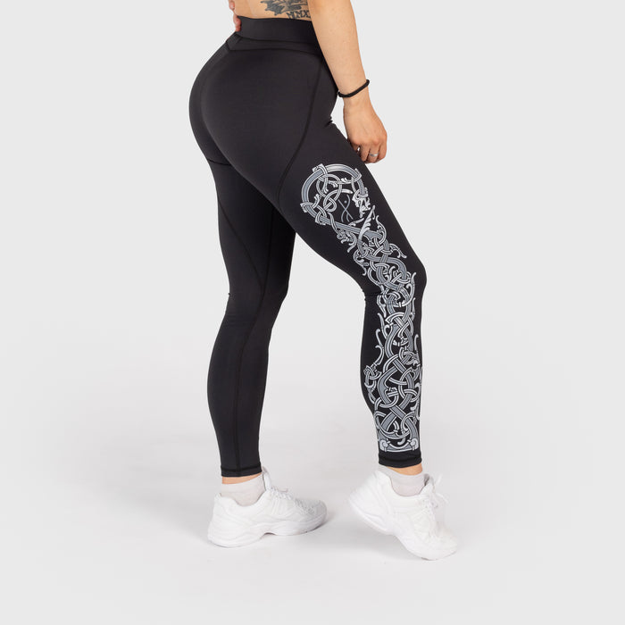 Dragon Leggings, Black - Grimfrost