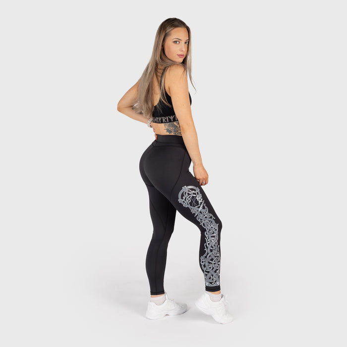 Dragon Leggings, Black - Grimfrost