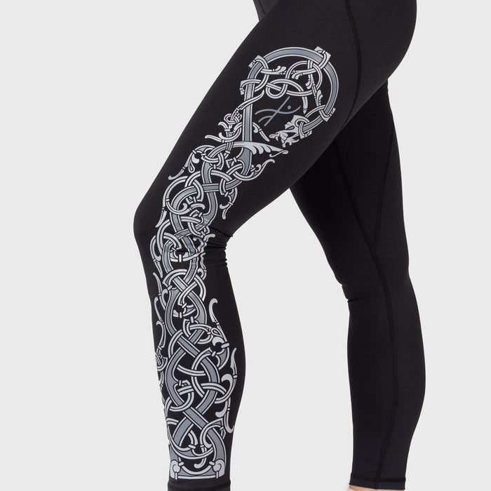 Dragon Leggings, Black - Grimfrost