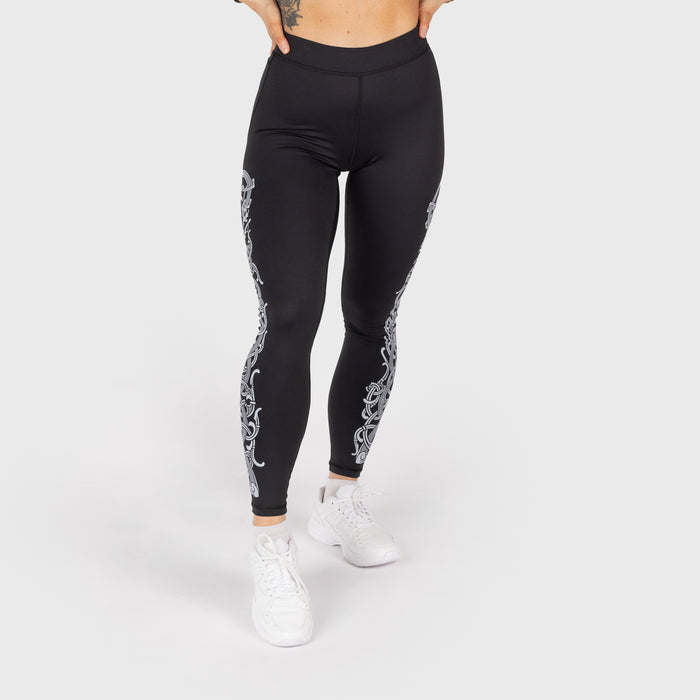 Dragon Leggings, Black - Grimfrost