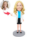 Female Dentist Holding Teeth Custom Figure Bobbleheads