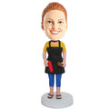 Female Hair Dresser With Hair Dryer And Comb Custom Bobblehead