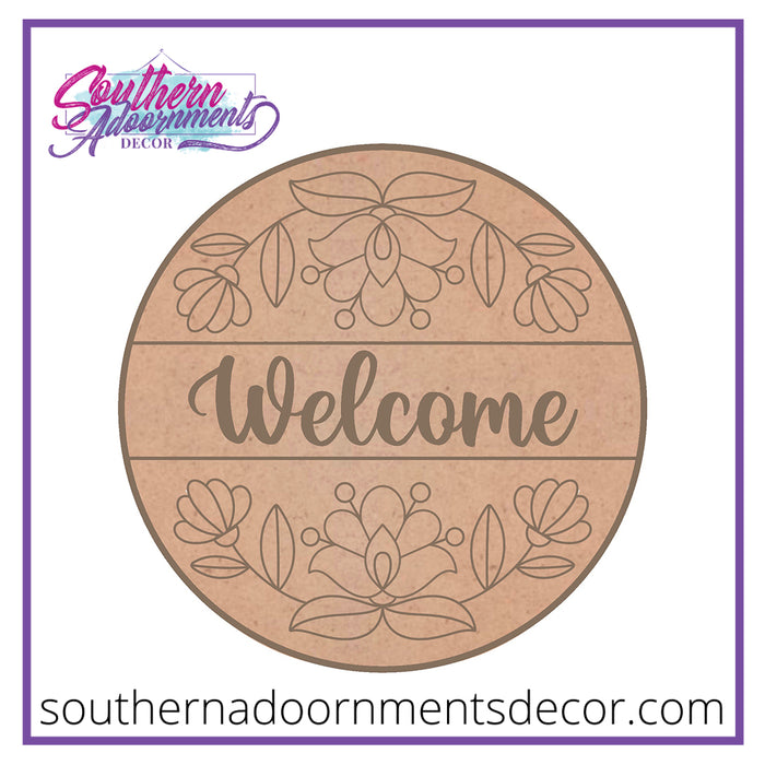 Folk Flower Split Round Blank