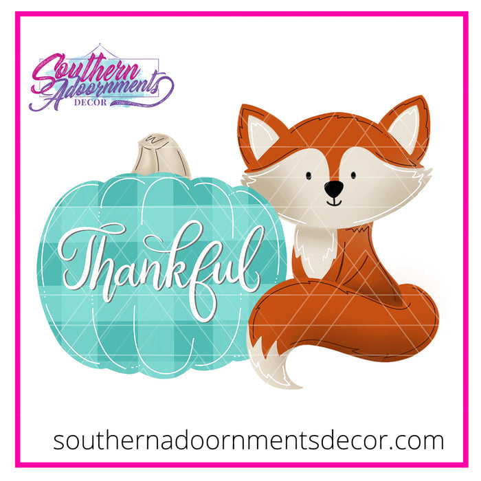 Fox and Pumpkin Wood Cut Out Blank