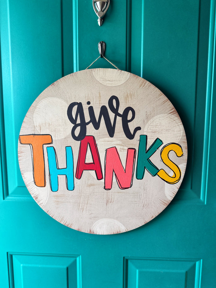 Give Thanks on Round Blank