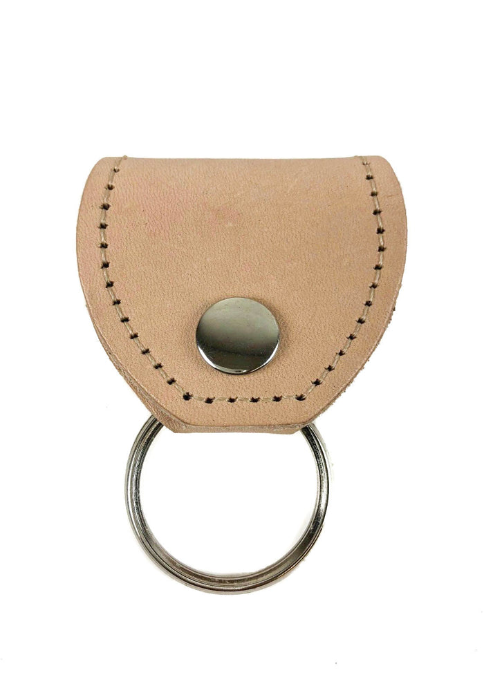 Heavy Duty Guitar Pick Holder Key Ring Leather Professional Grade Beige