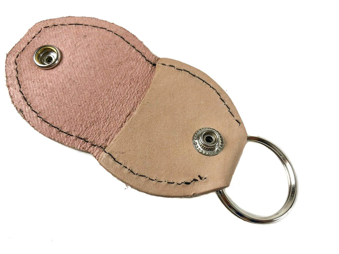 Heavy Duty Guitar Pick Holder Key Ring Leather Professional Grade Beige