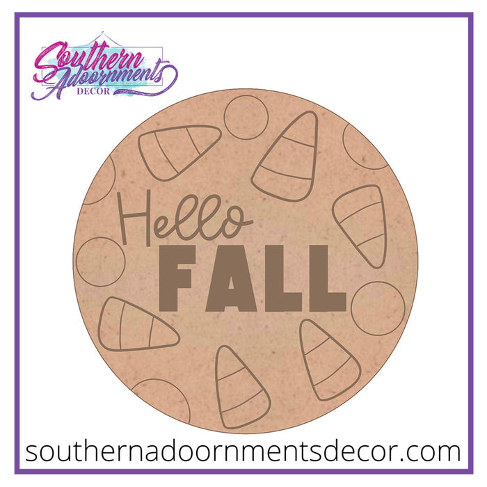Hello Fall Candy Corn Blank
