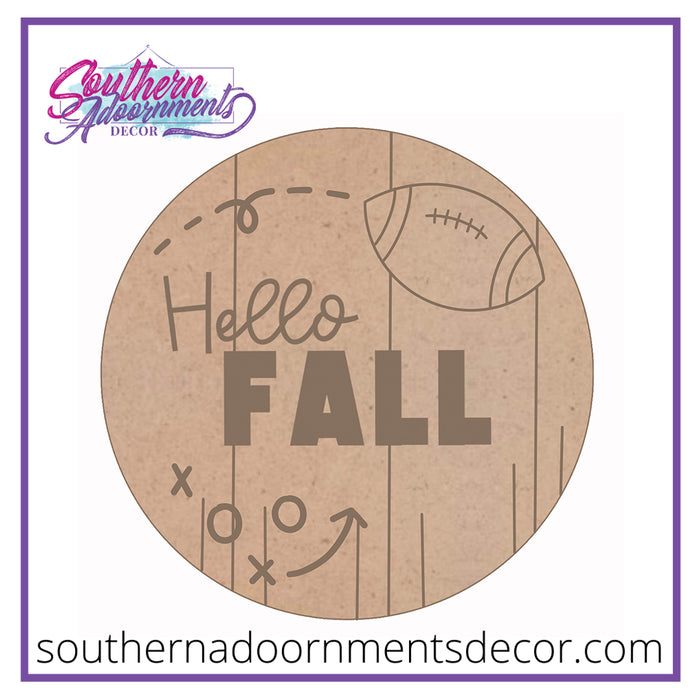 Hello Fall Football Blank