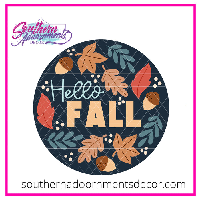 Hello Fall Leaves  Template & Digital Cut File