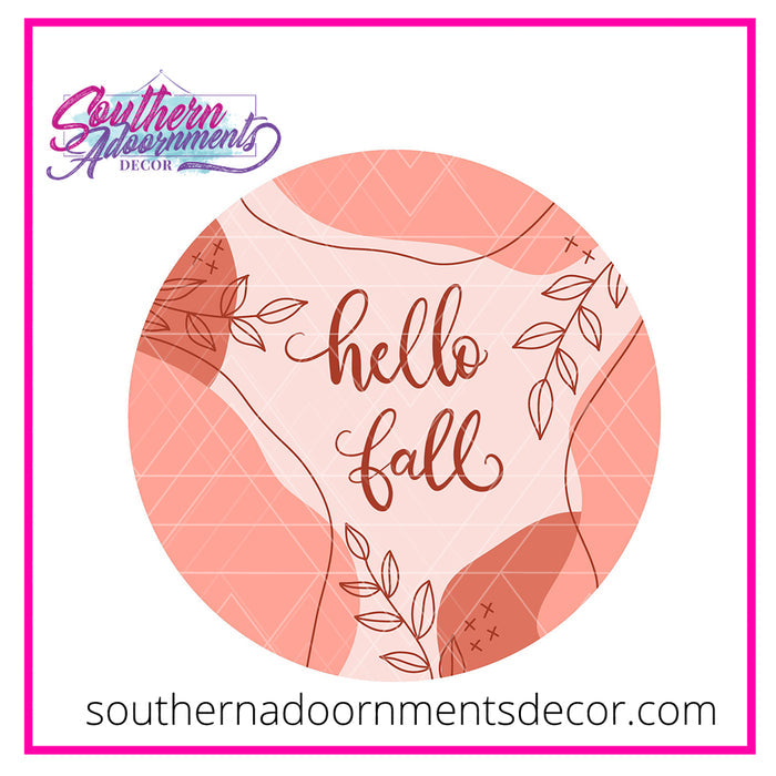 Hello Fall Round Template & Digital Cut File