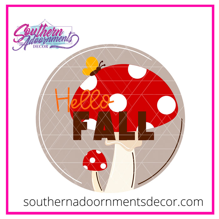 Hello Fall Shrooms Template & Digital Cut File