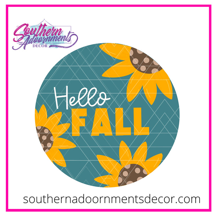 Hello Fall Sunflowers Blank