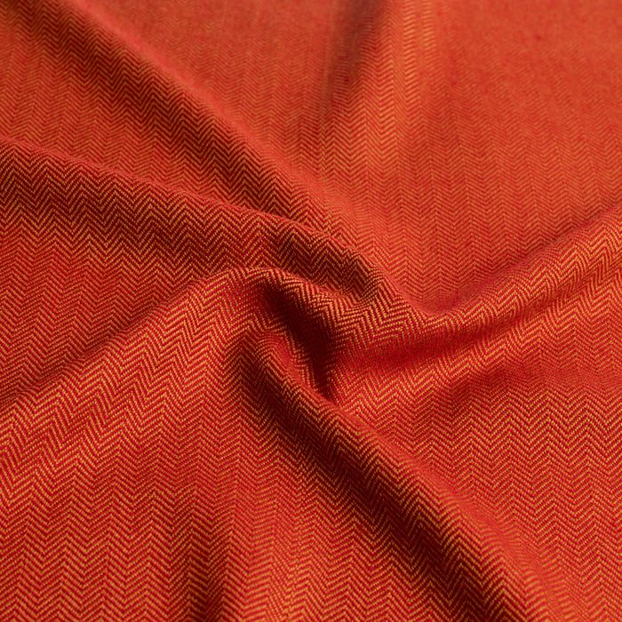 Herringbone Wool, Handwoven, Plant Dye Brown and Madder - Grimfrost