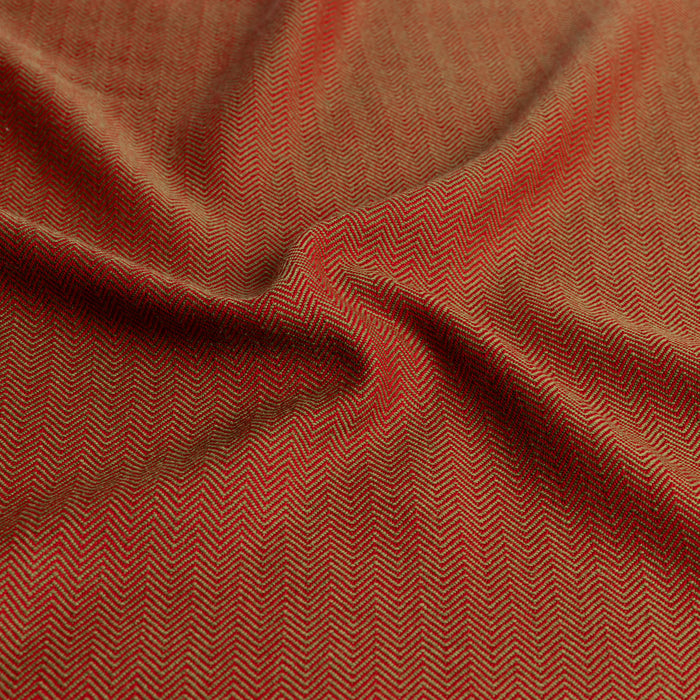 Herringbone Wool, Handwoven, Plant Dye Madder and Green - Grimfrost