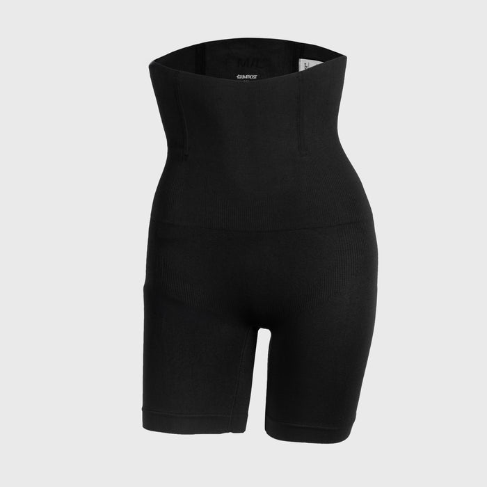 High-Waisted Mid Thigh Short, Black - Grimfrost