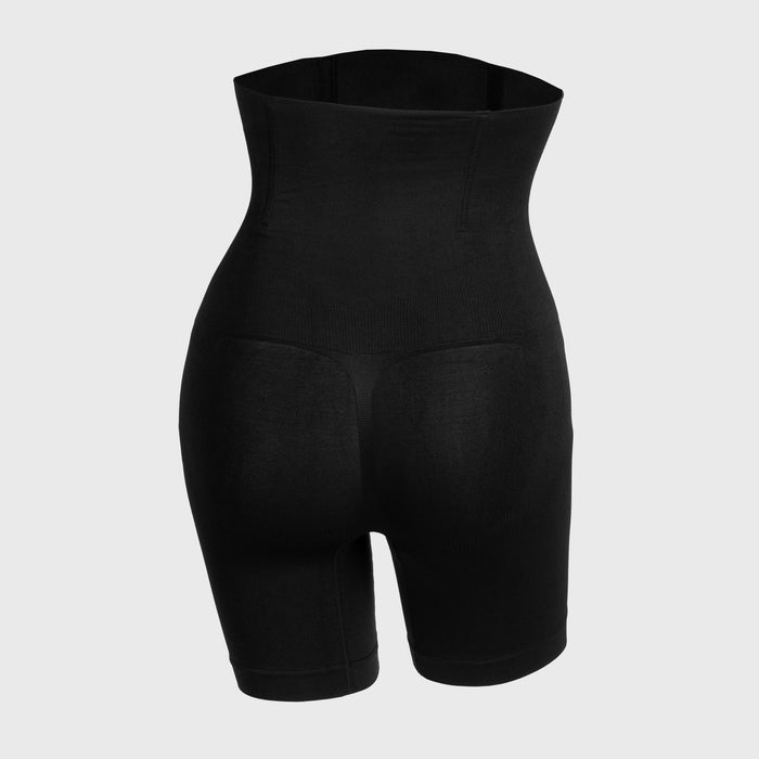 High-Waisted Mid Thigh Short, Black - Grimfrost
