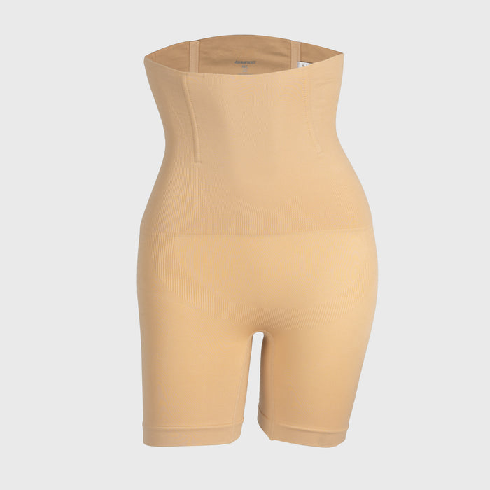 High-Waisted Mid Thigh Short, Sand - Grimfrost