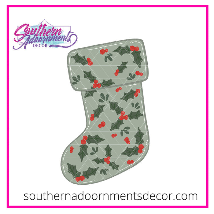 Holly Stocking Blank