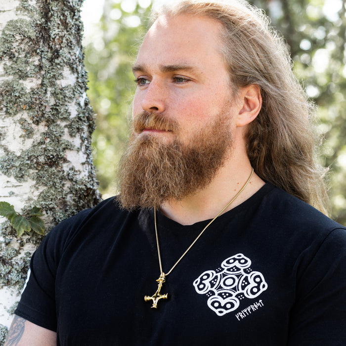 Icelandic Hammer, Large, Gold Plated - Grimfrost