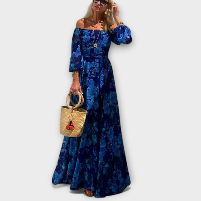 Juniper - Floral Off-Shoulder Smocked Maxi Dress for Vacation
