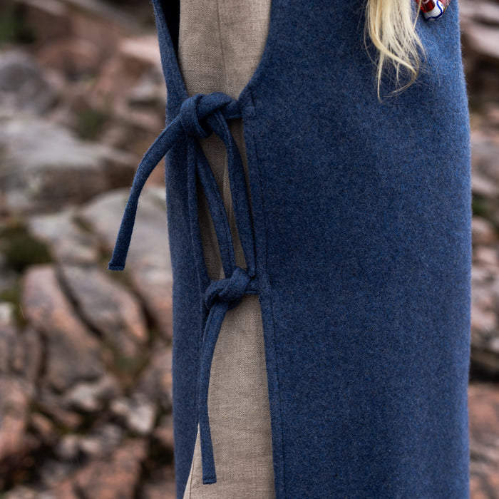 Kids Apron Dress, Natural / Blue Apron - Grimfrost
