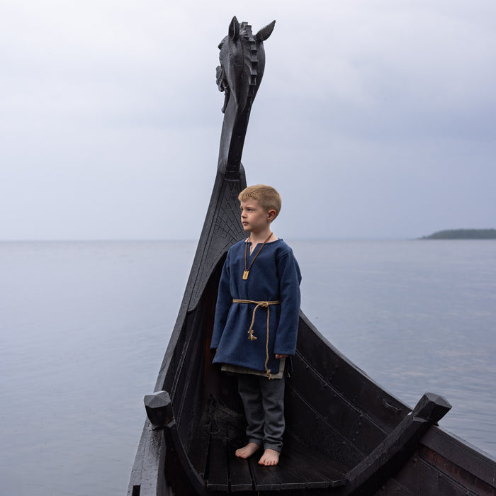 Kids Wool Tunic, Dark Blue - Grimfrost