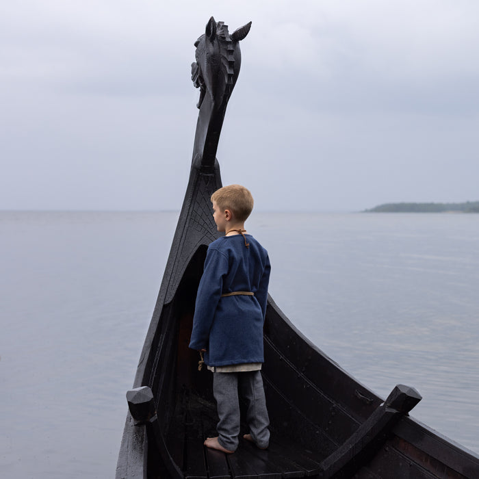 Kids Wool Tunic, Dark Blue - Grimfrost
