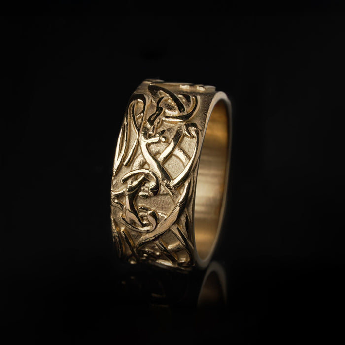 Knotwork Ring, Gold Plated