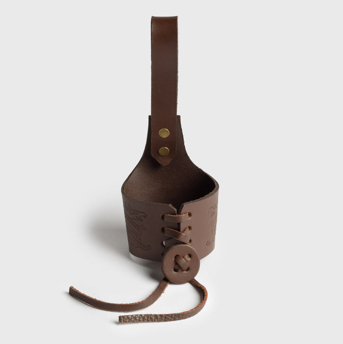 Leather Belt Holster, Knotwork, Brown
