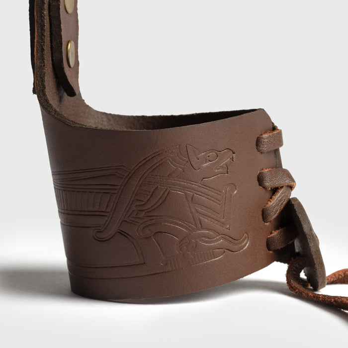 Leather Belt Holster, Knotwork, Brown