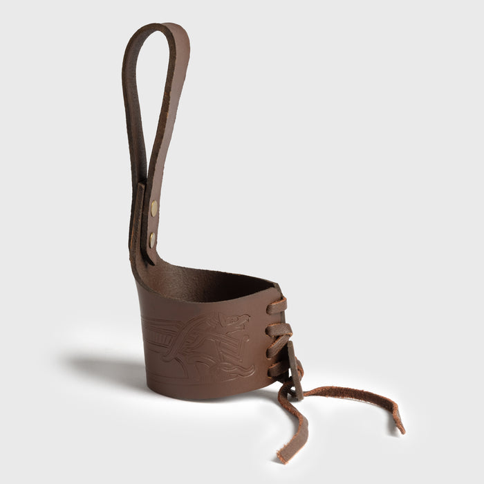 Leather Belt Holster, Knotwork, Brown