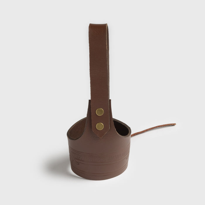 Leather Belt Holster, Knotwork, Brown