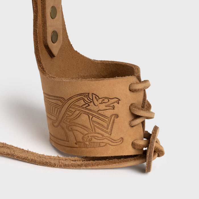 Leather Belt Holster, Knotwork, Natural