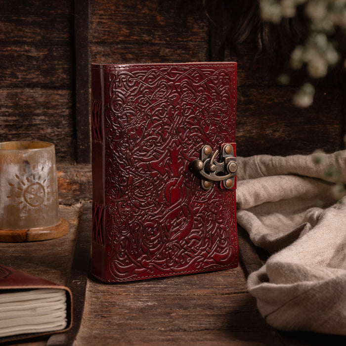 Leather Diary, Yggdrasil, Brass Buckle