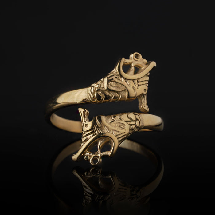 Lindworm Ring, Gold Plated - Grimfrost