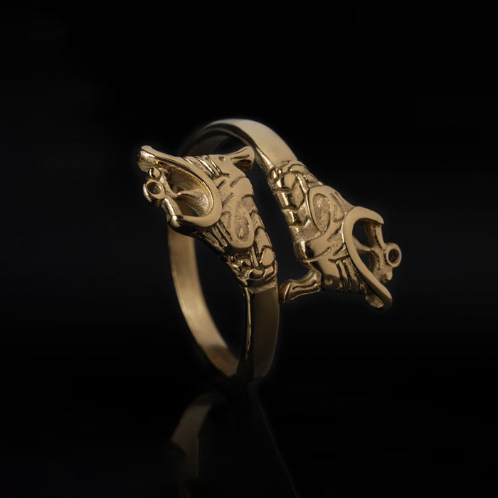 Lindworm Ring, Gold Plated - Grimfrost