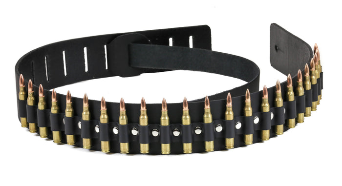 M16 Bullet Guitar Strap .223 Caliber Brass Nickel Shell Copper Tips Cowhide Leather