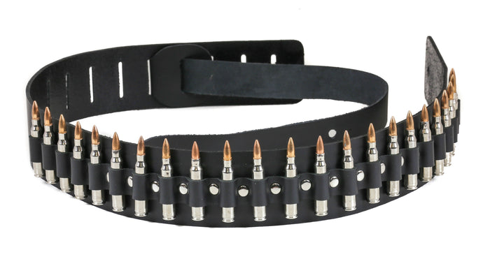 M16 Bullet Guitar Strap .223 Caliber Brass Nickel Shell Copper Tips Cowhide Leather