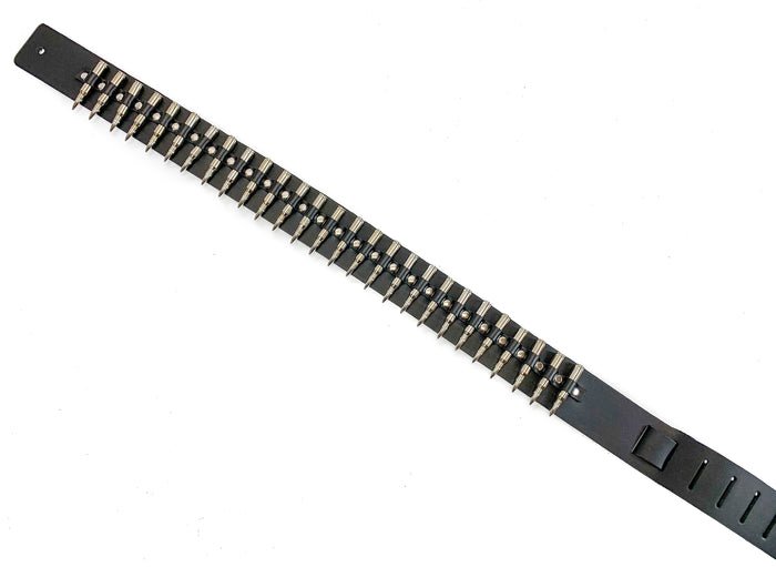 M16 Bullet Guitar Strap .223 Caliber Brass Nickel Shell Copper Tips Cowhide Leather