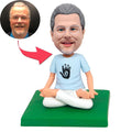 Male Cross-legged Yoga Pose Custom Figure Bobbleheads