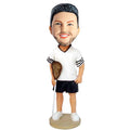 Man Holding A Lacrosse Stick Custom Bobblehead