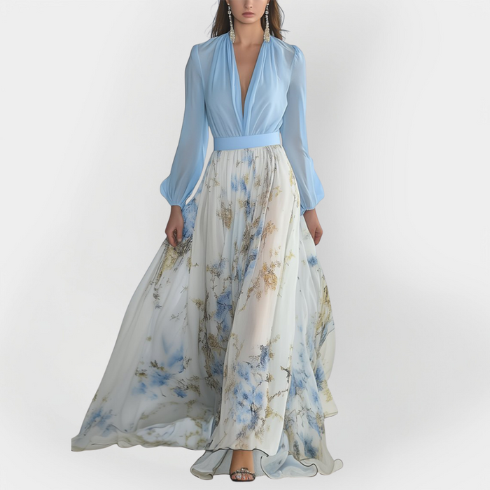 Maxi Dress with Floral Design